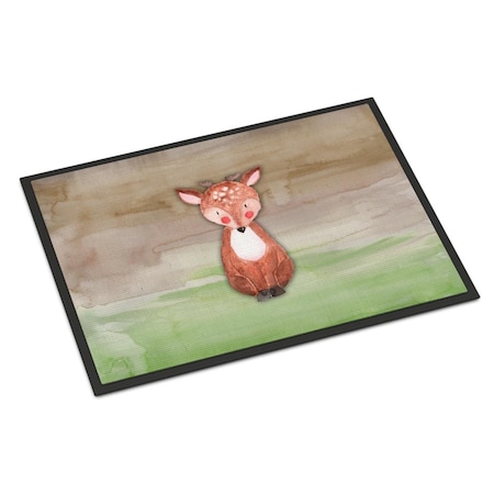 Carolines Treasures 18 x 27 in. Baby Deer Watercolor Indoor or Outdoor Mat BB7442MAT
